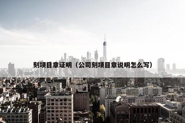 刻项目章证明（公司刻项目章说明怎么写）