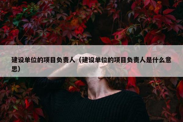 建设单位的项目负责人（建设单位的项目负责人是什么意思）