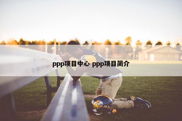 ppp项目中心 ppp项目简介