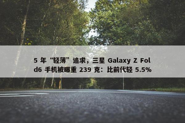 5 年“轻薄”追求，三星 Galaxy Z Fold6 手机被曝重 239 克：比前代轻 5.5%