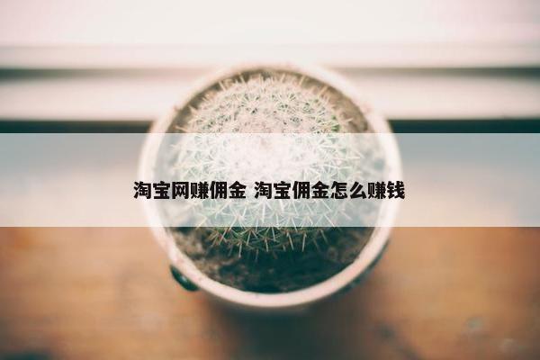 淘宝网赚佣金 淘宝佣金怎么赚钱